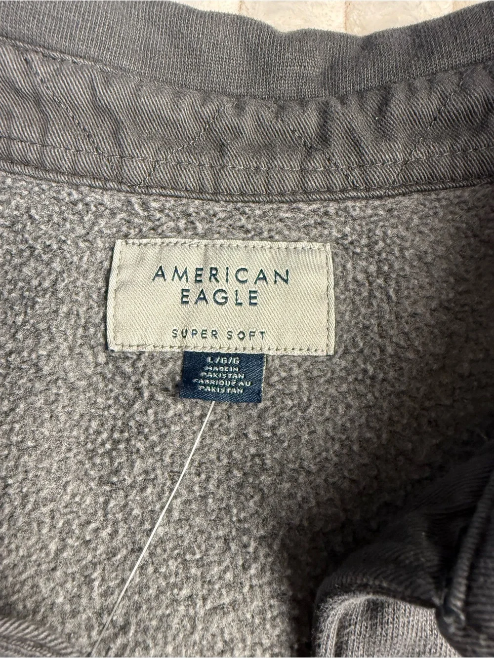 NWT American Eagle Supersoft Gray Fleece Lined Shacket L - Picture 4 of 12